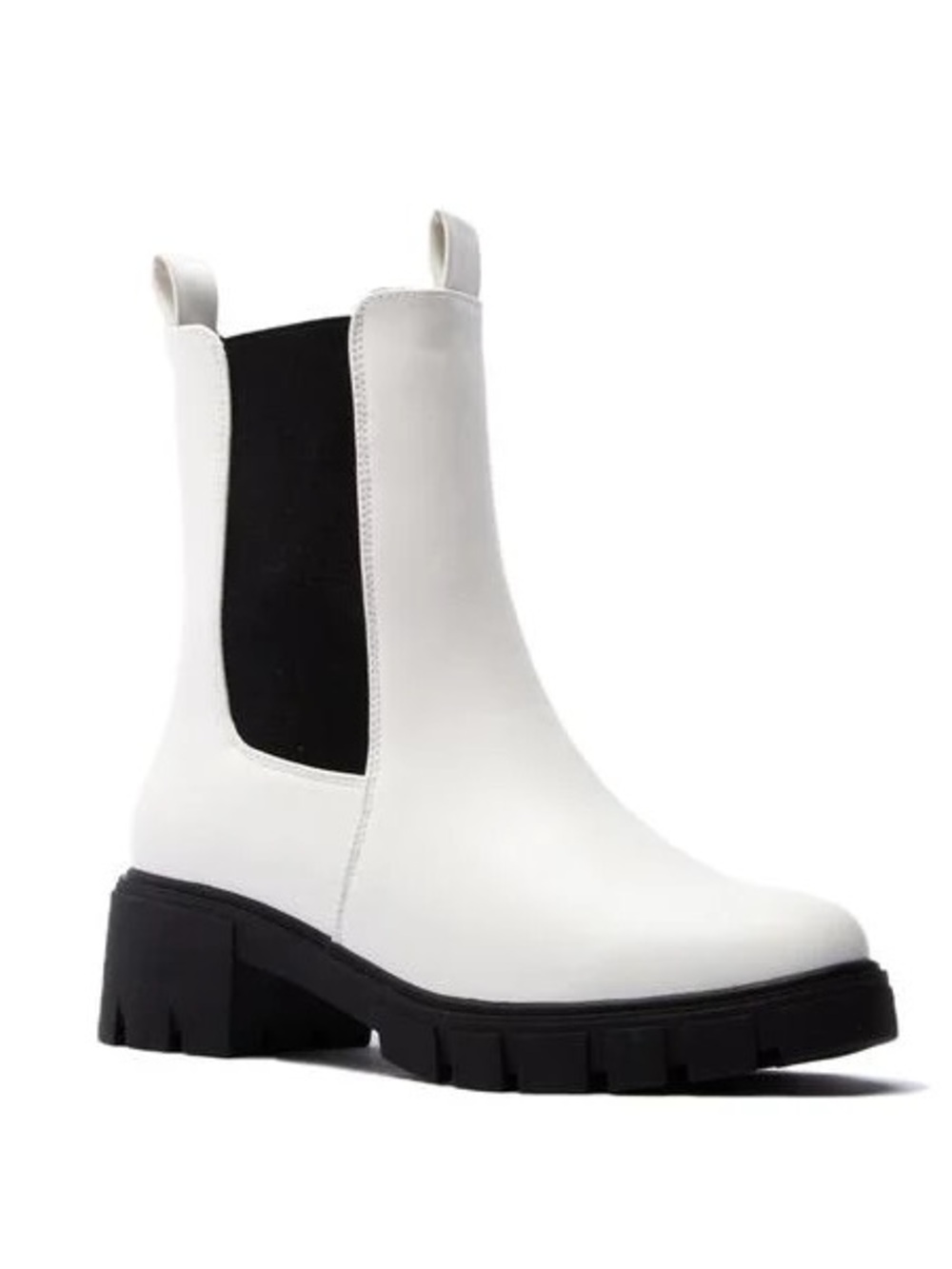 White Chelsea Lug Boot - Women's Chunky Sole